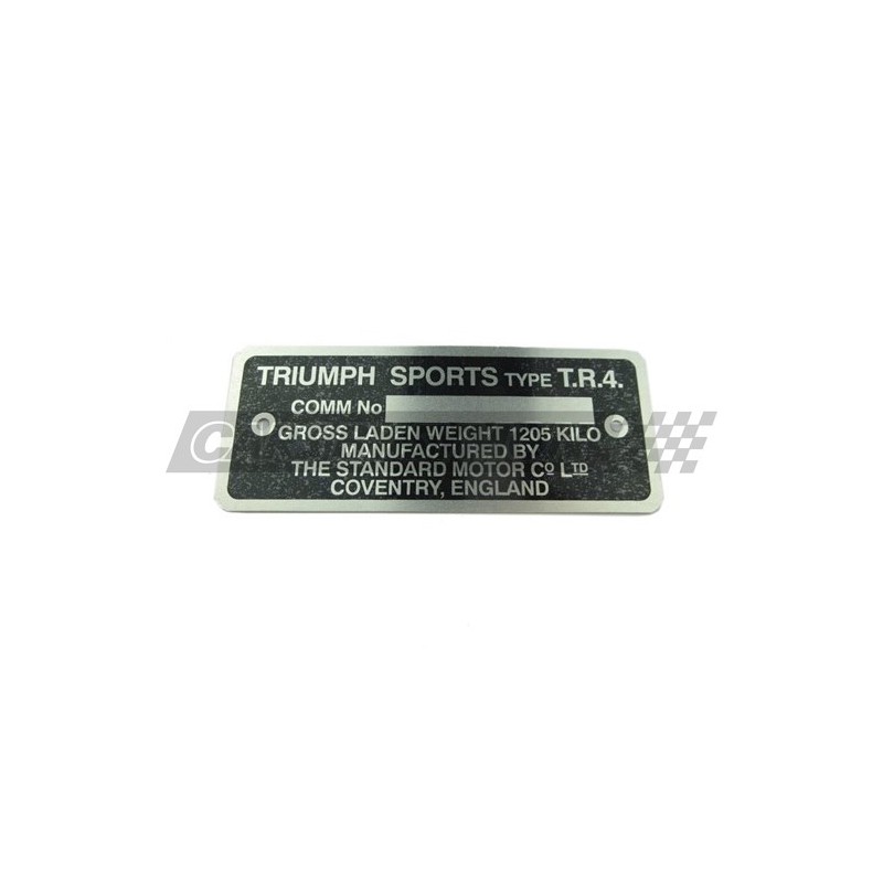 PLACA NUMERO CHASIS TRIUMPH TR4