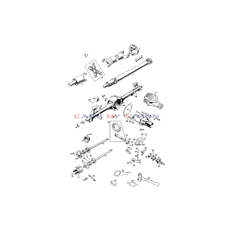 CARDAN Y DIFERENCIAL TRASERO SPRITE I-III Y MG MIDGET I-II 1958-66