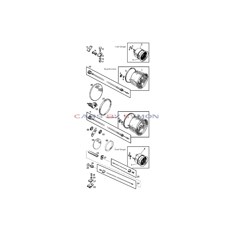 CABLES Y RELOJES SPRITE I-III Y MG MIDGET I-II 1958-66