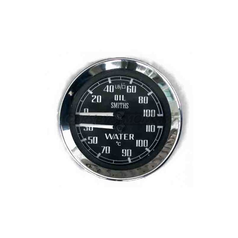 RELOJ DUAL TEMP AGUA/PRES ACEITE NEGRO CENTIGRADOS